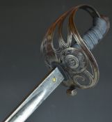 British 1854 pattern Scots Guards officer's sword with Edward VII cypher to the 82.5cm decorated