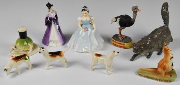 Carltonware and other Guinness advertising figures, Beswick hounds, Royal Doulton and Coalport
