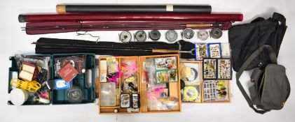 Trout / fly fishing / fly tying complete outfit including two carbon fibre reels, Daiwa whisper