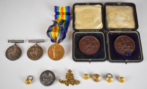 Three British WW1 medals comprising War Medals named to Captain A L Ewens and 159548 Pioneer E