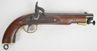 Replica 1842 Lancer percussion hammer action pistol with lock stamped 'Tower' and with crown over '