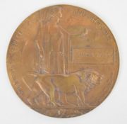 British WW1 Memorial Plaque / Death Penny for Samuel Evans