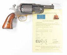 Deactivated Ridgefield Colt style .44 six-shot double action revolver with brass trigger guard,