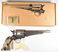 Sheridan Cowboy SRCB .177 air pistol with faux ivory grips and fixed sights, serial number