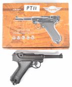Umarex The Spirit of Legends P.08 Luger style .177 CO2 air pistol with chequered grips, serial