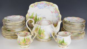 Royal Albert tea ware decorated in the Kentish Rockery pattern, approximately 65 pieces
