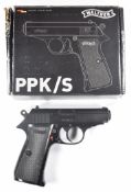 Umarex Walther PPK/S .177 CO2 air pistol with named and chequered composite grips and fixed