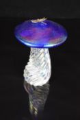 John Ditchfield for Glasform iridescent glass paperweight in the form of a mushroom or toadstool