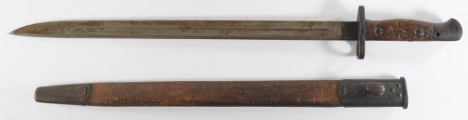 British WW1 1907 pattern bayonet by Sanderson, with good stamps to the ricasso, 5 G R (possibly
