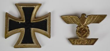 German WW2 Nazi Third Reich copy Iron Cross and second award brooch