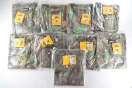 Nine camo t-shirts, in sealed packaging