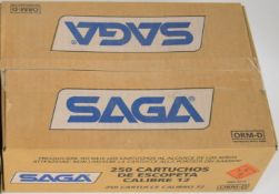 Two hundred and fifty 12 bore Saga Export 32g BB (00) shot cartridges, all sealed in original boxes.