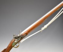 British Brown Bess style flintlock musket with 'Tower' and crown over 'GR' cypher to the lock, brass