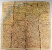 British Escape & Evasion silk map, C and D, Holland, Belgium, France and Germany