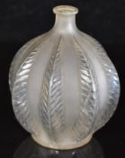 Lalique Malines clear and frosted glass vase impressed 'R Lalique' to base, 12.5cm tall.