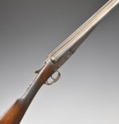 Charles Boswell of London 12 bore side by side shotgun with named and engraved thumb lever,