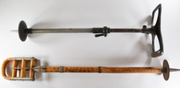 Two vintage shooting sticks, one J Venables & Son Gunmakers Oxford with adjustable height and