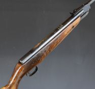 Webley Falcon .22 air rifle with semi-pistol grip and adjustable sights, serial number 839. PLEASE