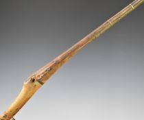 Omani matchlock musket with wooden ram-rod, brass barrel bands and 35 inch reeded and smooth bored