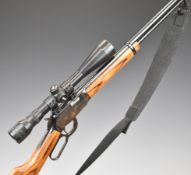 WITHDRAWN   Winchester Model 9422 .22 underlever-action rifle with laminated show wood stock, sling,