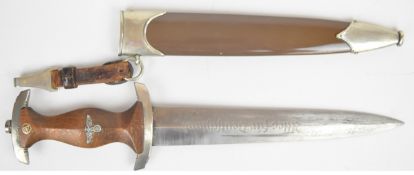 WW2 German Nazi Third Reich SA dagger with Tiger Solingen and maker's mark to ricasso, 22cm double