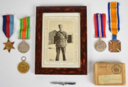 British Army WW1 Victory Medal named to 4472 Pte J W Richards, Royal Welch Fusiliers, together
