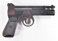 Webley Junior .177 air pistol with named and chequered composite grips and adjustable sights, serial
