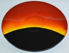 Poole pottery charger decorated in the Eclipse pattern, diameter 35cm, boxed