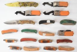 Collection of nineteen pocket and folding knives including five Albainox, longest blade 8cm