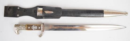 WW2 German Nazi Third Reich Police dress bayonet with Carl Eikhorn Solingen and maker's mark to