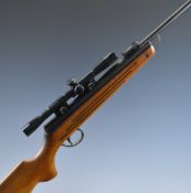 BSA Meteor Mk I .22 air rifle with semi-pistol grip, reeded forend, adjustable sights and 2x