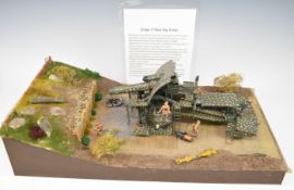 Military diorama featuring 'Big Bertha' German WW1 Howitzer, 62 x 35 x 20cm