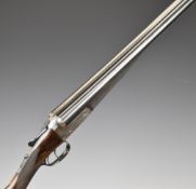 William Cashmore 12 bore side by side ejector shotgun with named and engraved locks, engraved