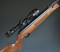Weihrauch HW80K .22 air rifle with chequered semi-pistol grip, raised cheek piece, adjustable