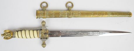 WW2 German Nazi Third Reich Kriegsmarine dagger with composite / ivorine grip, Eickhorn Solingen and