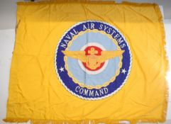 US Naval Air Systems double sided command flag with pilot's badge to the centre of the device and