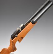 Theoben Rapid 7/12 .22 PCP air rifle with semi-pistol grip, raised cheek piece, sound moderator