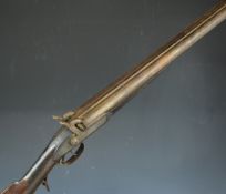 Ward & Sons 12 bore muzzle loading double barrelled side by side percussion hammer action shotgun