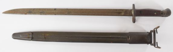 British 1907 pattern bayonet with some good stamps to ricasso, a 43.5cm fullered blade and