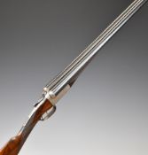 Armstrong & Co 12 bore side by side ejector shotgun with named and engraved locks, engraved