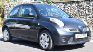 Nissan Micra 1.2 petrol automatic car, registration number BV58 FVK, with V5c, MOT expires 07/10/