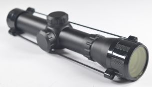 Weihrauch 2x20 air pistol scope with lens covers, suitable for a HW44 PCP or similar pistol.