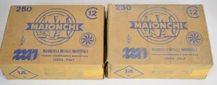 Five hundred 12 bore Maionchi M-Speed 36g nickel plated 4 shot cartridges, all sealed in original