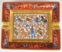Hermès cigar ashtray with decoration of a Persian shooting scene