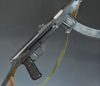 Deactivated Yugoslavian Saztava M56 7.62mm sub machine gun with top plate stamped '1952 PK-06582',