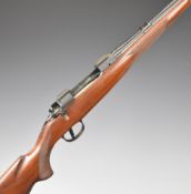BRNO ZKK-600 .270 bolt-action rifle with chequered semi-pistol grip and forend, scope mounts and