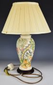 Moorcroft table lamp decorated in the Golden Lily pattern, height 49cm
