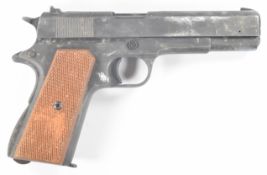 BBM Bruni 8mm blank firing pistol with chequered wooden grips and multi-shot magazine, NVSN PLEASE