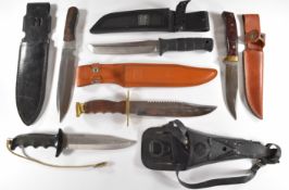 Four hunting knives comprising Jack Pyke, Halcon Inox, Muela Tanto and Scalemead, together with a