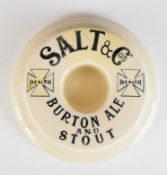 Carlton Ware Salt and Co, Burton Ale and Stout advertising match striker, diameter 13cm